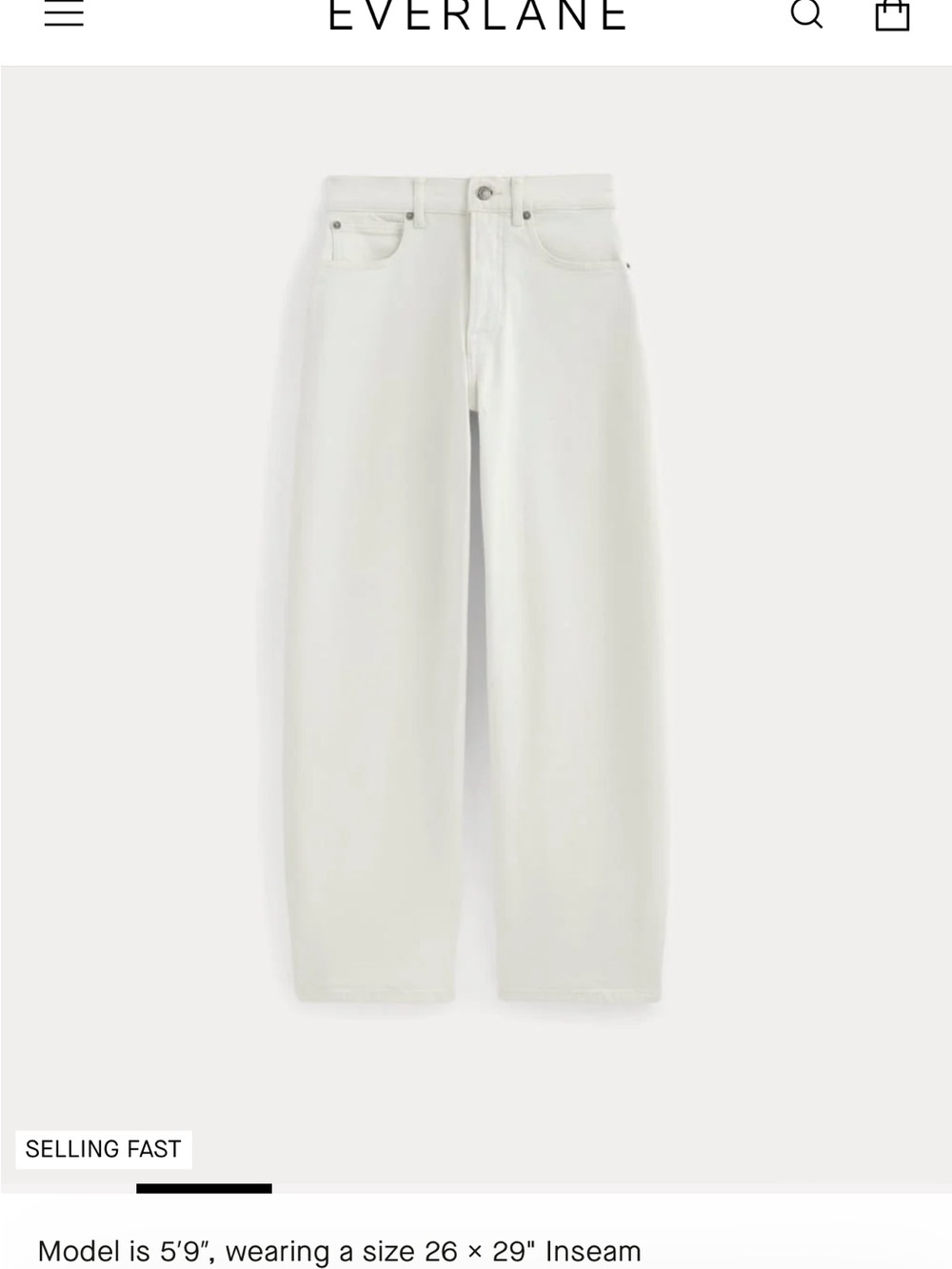 Everlane cream barrel Jeans